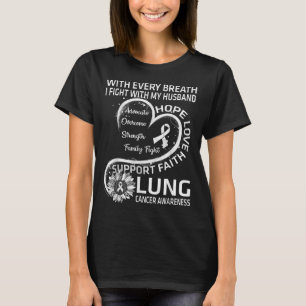 Camiseta Presente de consciência de Cancer pulmonar costela