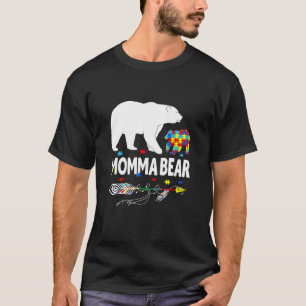 Camiseta Presente de Conscientização do Autismo Mamãe Urso