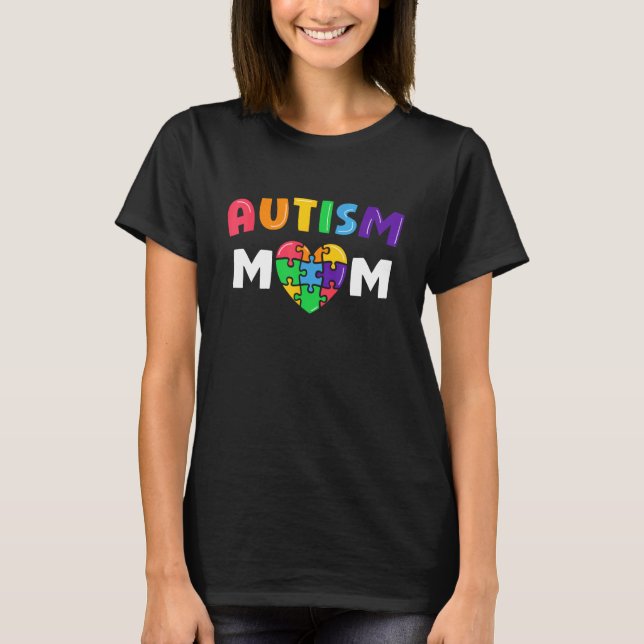 Camiseta Presente de Conscientização do Autismo para Mãe de (Frente)