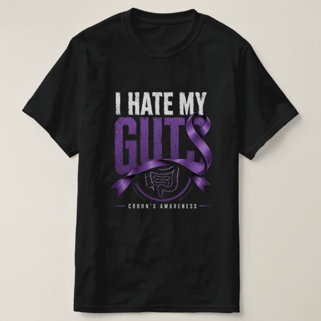 Camiseta Presente de Conscientização sobre a Doença de Croh (Frente do Design)