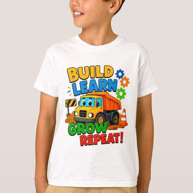Camiseta 🌱 Presente de Construir Aprender Crescer para Cri (Frente)