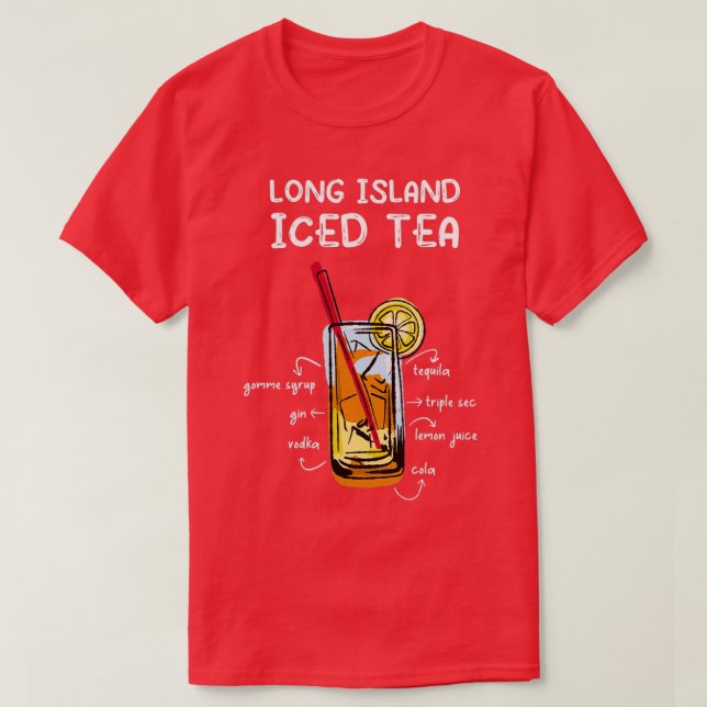 Camiseta Presente de coquetel de chá gelado em Long Island (Frente do Design)