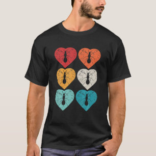 Camiseta Presente de Coração de Arte Pop Ant Retro 80S