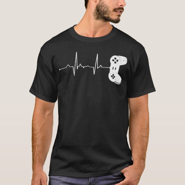 Camiseta Presente de Coração de Controlador de Jogo Diverti (Frente)