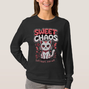 Camiseta Presente de Coração de Gato Coroa Alegre para Aman