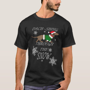 Camiseta Presente de Dachshund Doxie Papai Noel Neve Cachor
