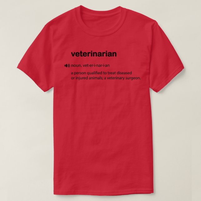 Camiseta Presente de definição de veterinário engraçado 2 (Frente do Design)