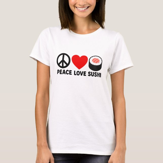 Camiseta Presente de Design de Comida Japonesa Fofa Sushi P (Frente)