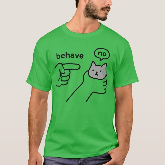 Camiseta Presente de design de desenho animado meme de gato (Frente)