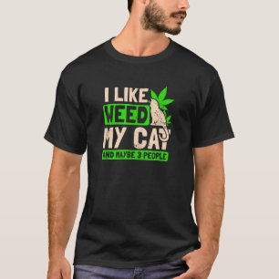 Camiseta Presente de Design de Erva para Gatos Eu Gosto do