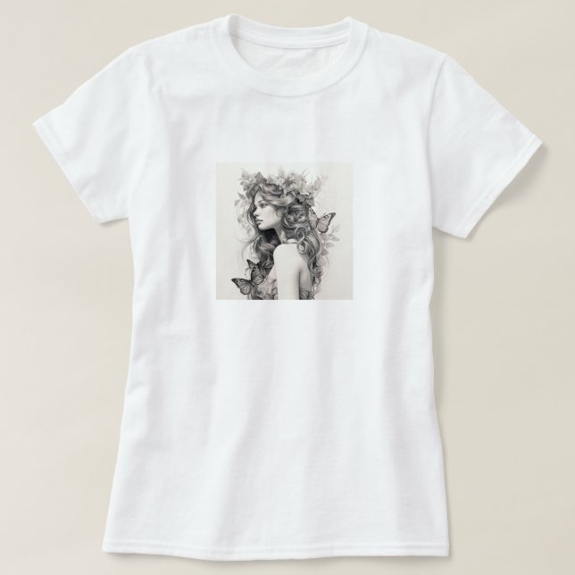 Camiseta Presente de Dia de as mães Moderno Simples e Perso (Frente do Design)