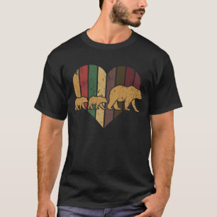 Camiseta Presente de Dia de as mães Retro Coração da Mam