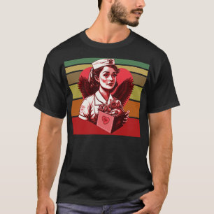 Camiseta presente de dia de os namorados de enfermeira vint