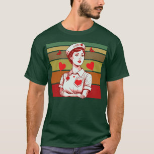 Camiseta presente de dia de os namorados de enfermeira vint