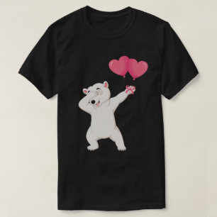 Camiseta Presente de Dia de os namorados do Coração do Urso