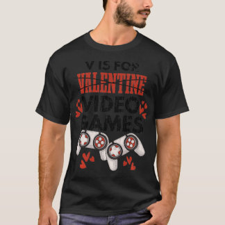 Camiseta Presente De dia de os namorados Para O Vídeo Gamer