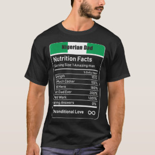 Camiseta Presente de Dia de os pais de Fatos de Nutrição Pa