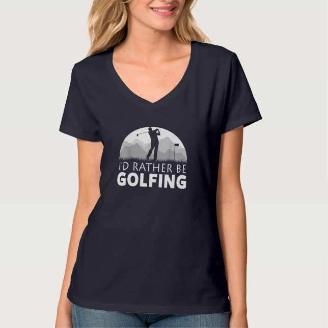 Camiseta Presente de Dia de os pais de Golfe Engraçado (Frente)