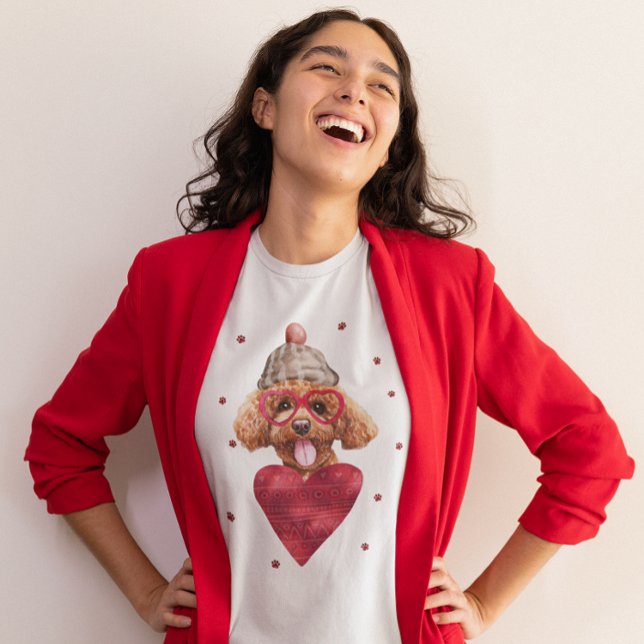Camiseta Presente de Dia dos Namorados Cachorro Poodle (Criador carregado)
