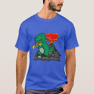 Camiseta Presente de Dinossauro trombeta Música Big Bandtro