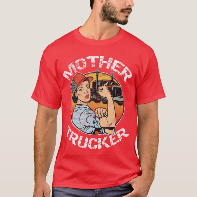 Camiseta Presente de driver de semiruck para CDL fêmea mães (Frente)