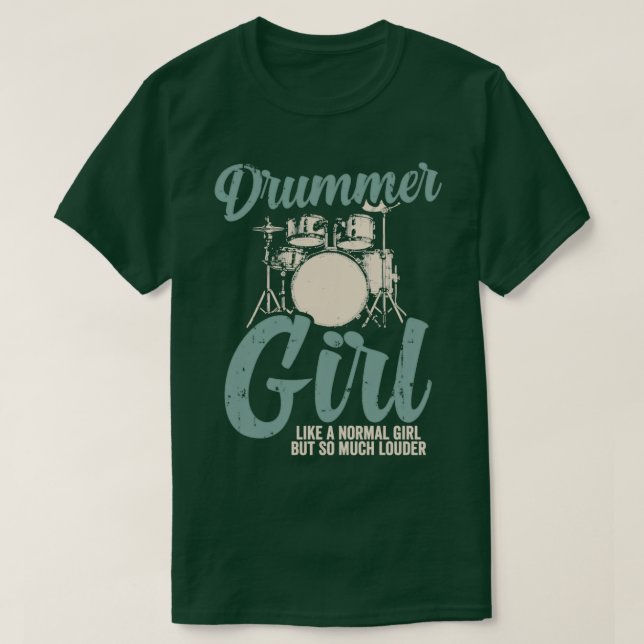 Camiseta Presente de Drummer Girl Drummer  (Frente do Design)