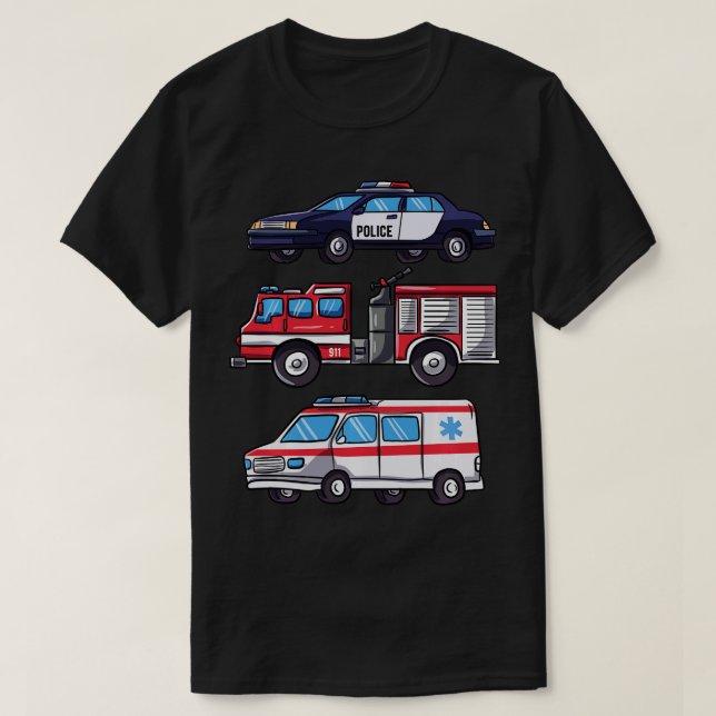 Camiseta Presente de emergência para carrinho de incêndio d (Frente do Design)