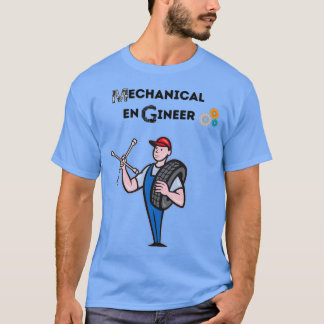 Camiseta Presente de Engenheiro mecânico preto e branco par