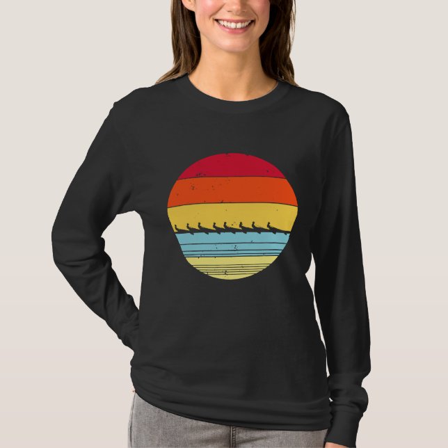 Camiseta Presente de Equipe de Barco de Remo Engraçado Vint (Frente)