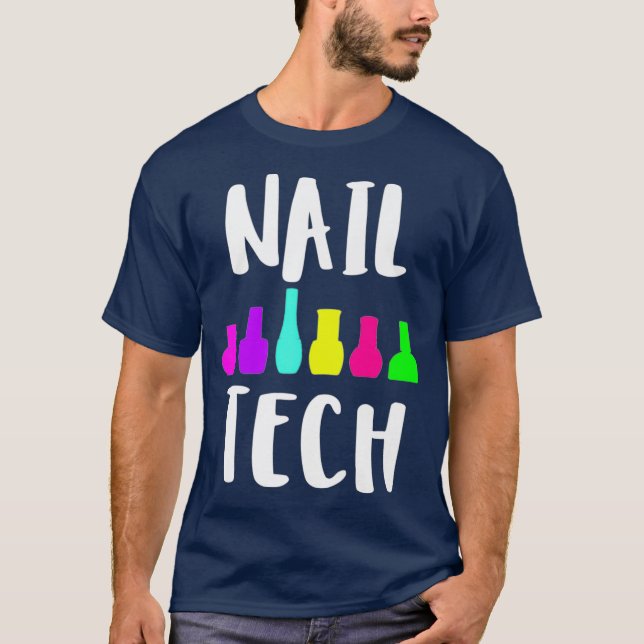 Camiseta Presente de esmalte de um técnico de unhas bonitin (Frente)