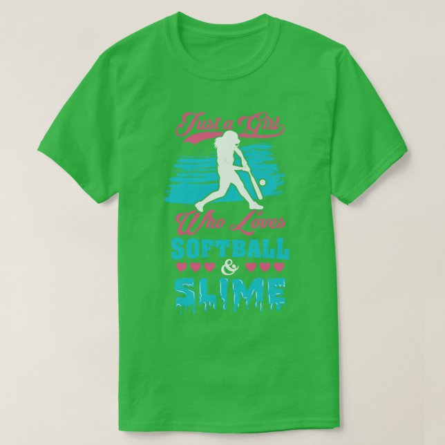 Camiseta Presente De Esporte Para As Meninas De Softball E  (Frente do Design)
