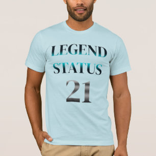 Camiseta Presente de Estilo de Design de Aniversário de 21