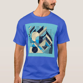 Camiseta Presente de Estilo Retro com Formas Geométricas Mi