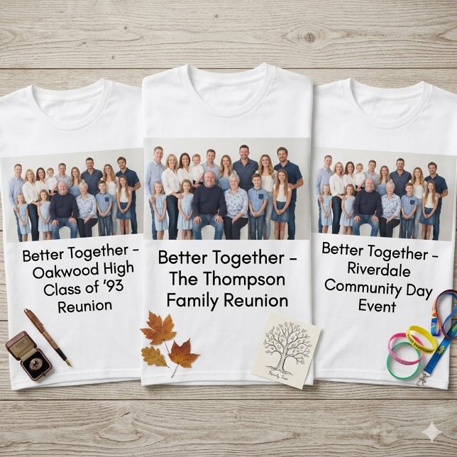Camiseta Presente de Evento de Grupo Personalizado com Foto (Criador carregado)