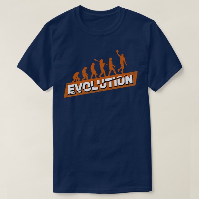 Camiseta Presente de Evolução do Jogador de Basquete (Frente do Design)