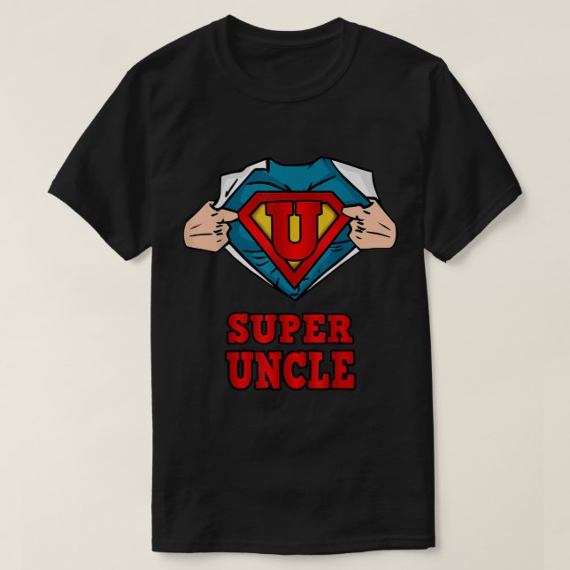 Camiseta Presente de Excelente Super tio Super Herói Shirt  (Frente do Design)