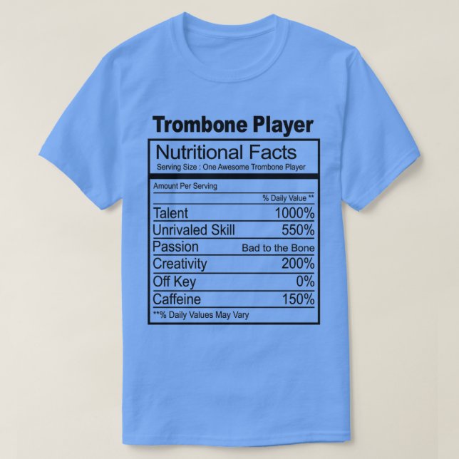 Camiseta Presente De Fatos Nutricionais Do Jogador De Tromb (Frente do Design)