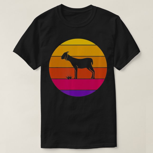 Camiseta Presente de Fazenda engraçada de cabra com anos 80 (Frente do Design)