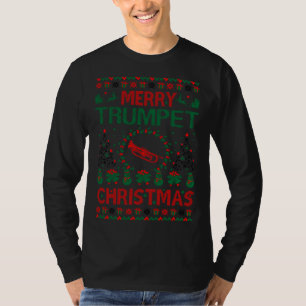 Camiseta Presente de feliz de trompete Natal Feio