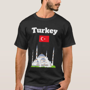 Camiseta Presente de férias na Turquia Istambul Mesquita Az