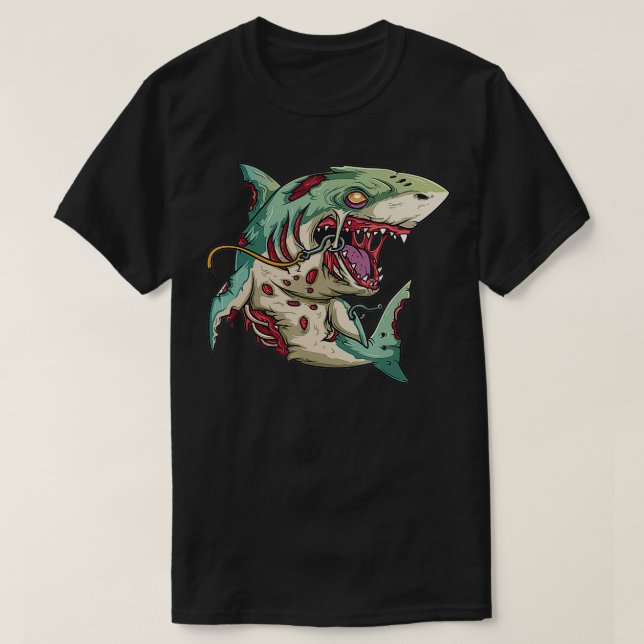 Camiseta Presente De Festa Zombie Halloween Para Surfistas  (Frente do Design)