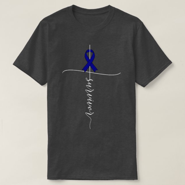Camiseta Presente de fita azul Sobrevivente de consciência  (Frente do Design)