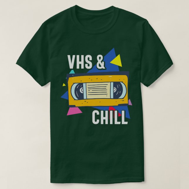 Camiseta Presente de fita VHS e Retrô Engraçado com Engraça (Frente do Design)