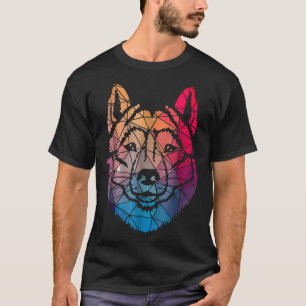 Camiseta Presente de Forma de Husky Siberiano Geométrico Le