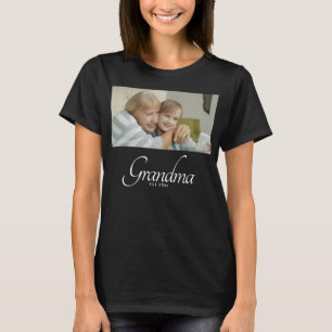 Camiseta Presente de Foto da Avó Estabelecida