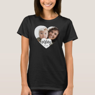 Camiseta Presente de Foto de Coração Estabelecido pela Mamã