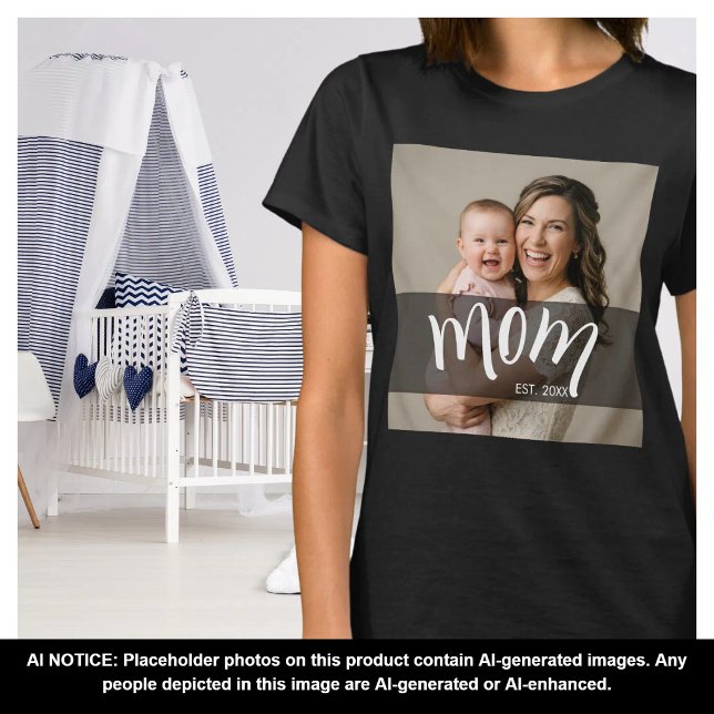 Camiseta Presente de Foto Estabelecida para Nova Mamãe (Criador carregado)