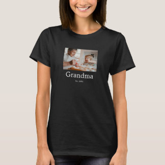 Camiseta Presente de Foto Estabelecido pela Avó