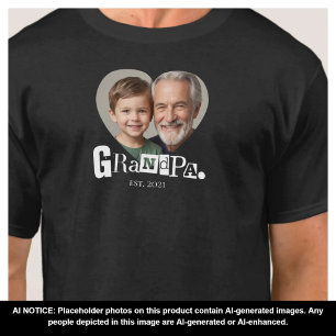 Camiseta Presente de Foto Estabelecido pelo Avô para o Avô