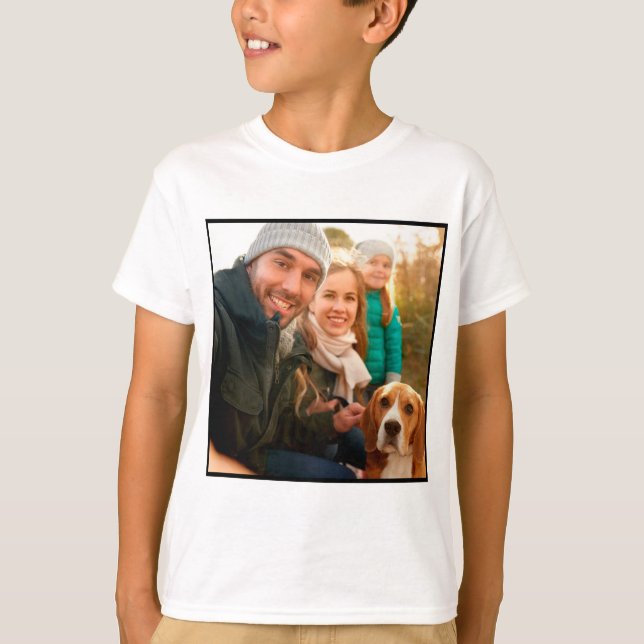 Camiseta Presente de Foto | Foto da família personalizada m (Frente)
